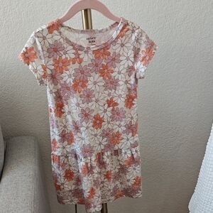 Floral Kids Dress - Pink and Orange